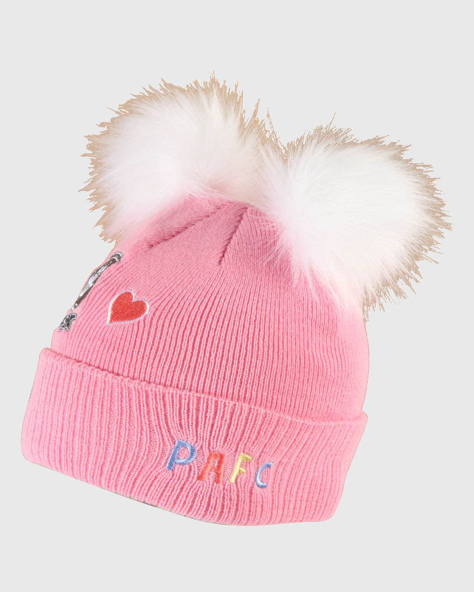 Pink Girls Pom Beanie - Main Image
