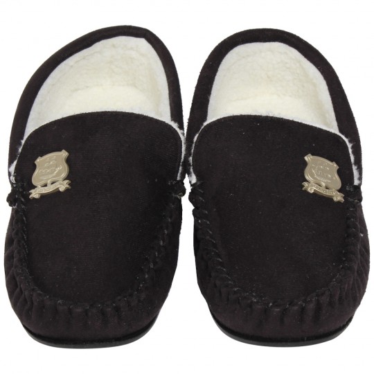 Black Moccasin Slippers