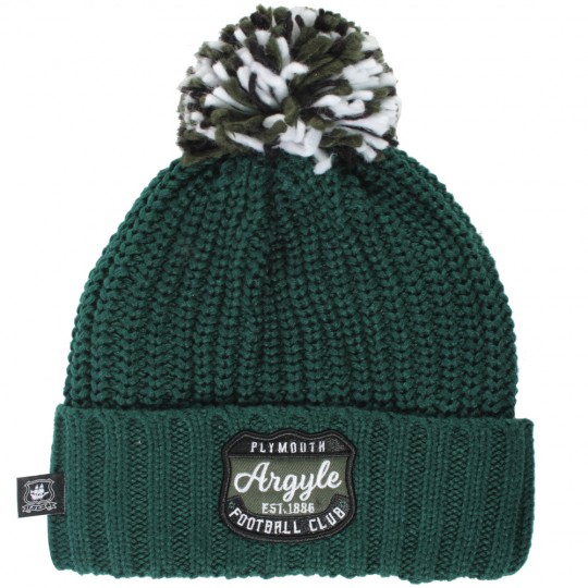 Green Patch Chunky Beanie