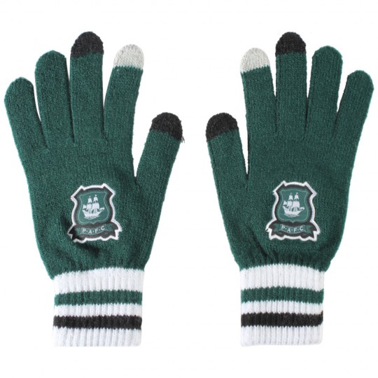 Green Adult Stripe Touch Screen Glove