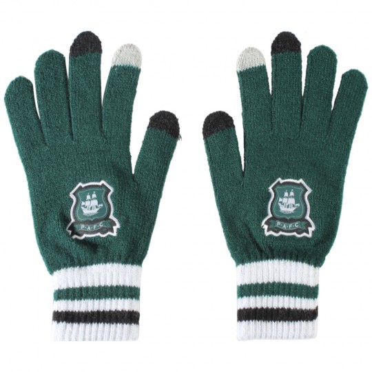Green Adult Stripe Touch Screen Glove