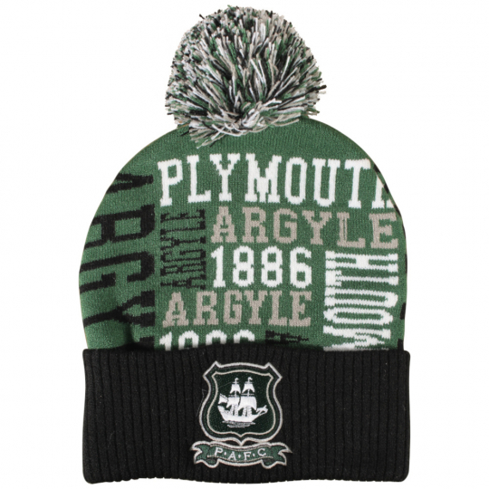 Green Junior Multi Text Beanie