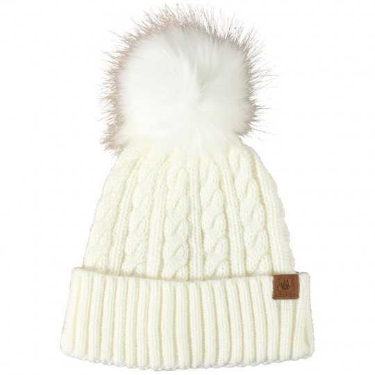 Cream Ladies Cable Beanie