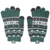 Green Junior Fairisle Touch Screen Glove