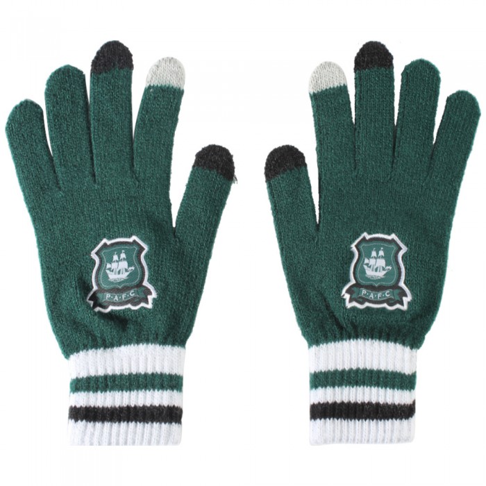 Green Adult Stripe Touch Screen Glove