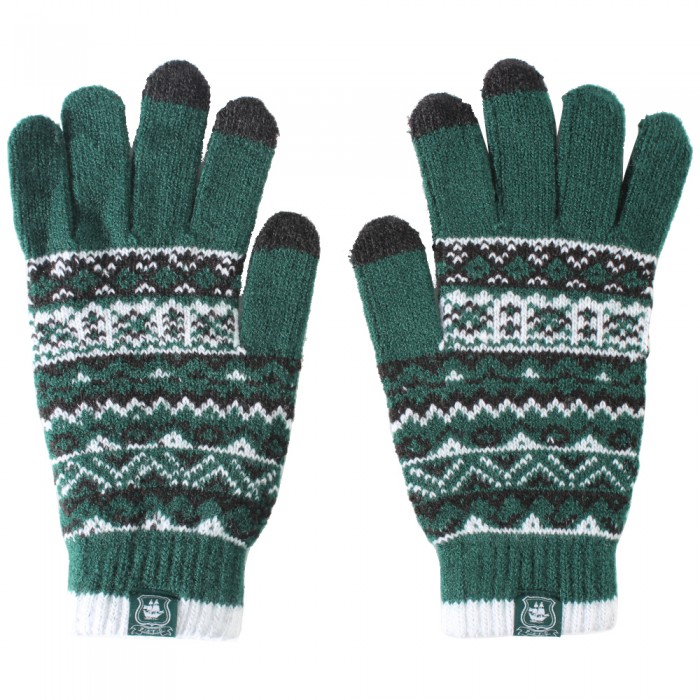 Green Adult Fairisle Touch Screen Glove