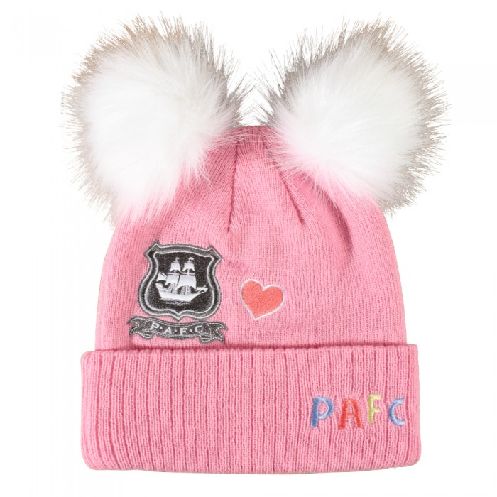 Pink Girls Pom Beanie