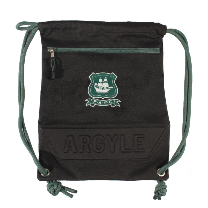 Black and Green Drawstring Bag