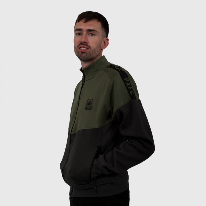 Chevron Panel Zip Through Jacket