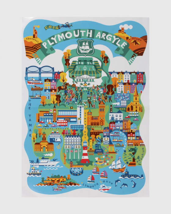 Plymouth Illustration A2 Poster