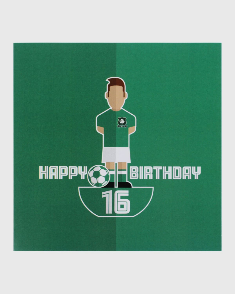 Happy Birthday Footy Figure 16th Card