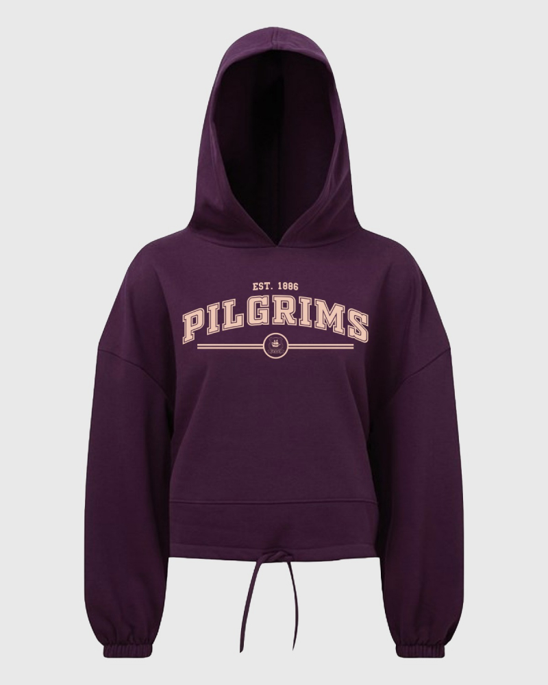 Womens Varsity Cropped Hoodie